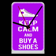 Pendule de bureau Keep Calm Buy Shoes Violet
