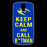 Coque Samsung Galaxy S4 Keep Calm Batman Bleu