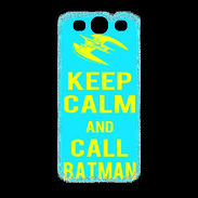 Coque Samsung Galaxy S3 Keep Calm Batman Cyan