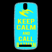 Coque HTC One SV Keep Calm Batman Cyan
