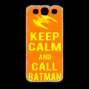 Coque Samsung Galaxy S3 Keep Calm Call Batman Orange
