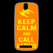 Coque HTC One SV Keep Calm Call Batman Orange