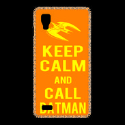 Coque LG Optimus L9 Keep Calm Call Batman Orange