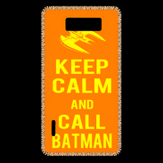 Coque LG Optimus L7 Keep Calm Call Batman Orange