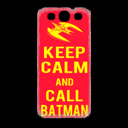 Coque Samsung Galaxy S3 Keep Calm Call Batman Rouge