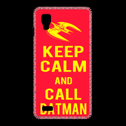 Coque LG Optimus L9 Keep Calm Call Batman Rouge