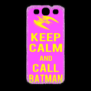 Coque Samsung Galaxy S3 Keep Calm Call Batman Rose
