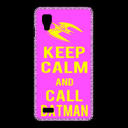 Coque LG Optimus L9 Keep Calm Call Batman Rose