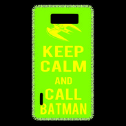 Coque LG Optimus L7 Keep Calm Call Batman Vert pomme
