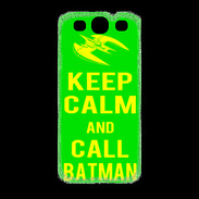 Coque Samsung Galaxy S3 Keep Calm Call Batman Vert