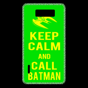 Coque LG Optimus L7 Keep Calm Call Batman Vert