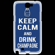 Coque Samsung Galaxy Note 2 Keep Calm Drink Champagne Bleu