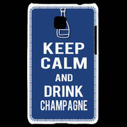 Coque LG Optimus L3 II Keep Calm Drink Champagne Bleu