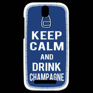 Coque HTC One SV Keep Calm Drink Champagne Bleu