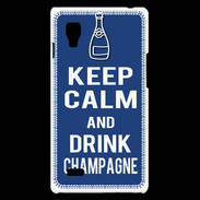 Coque LG Optimus L9 Keep Calm Drink Champagne Bleu