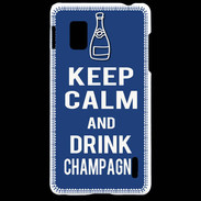 Coque LG Optimus G Keep Calm Drink Champagne Bleu
