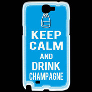 Coque Samsung Galaxy Note 2 Keep Calm Drink champagne Cyan