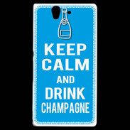 Coque Sony Xperia Z Keep Calm Drink champagne Cyan