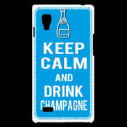 Coque LG Optimus L9 Keep Calm Drink champagne Cyan