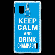 Coque LG Optimus G Keep Calm Drink champagne Cyan