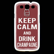 Coque Samsung Galaxy S3 Keep Calm Drink Champagne Brique