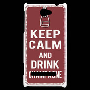 Coque HTC Windows Phone 8S Keep Calm Drink Champagne Brique
