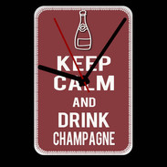 Grande pendule murale Keep Calm Drink Champagne Brique