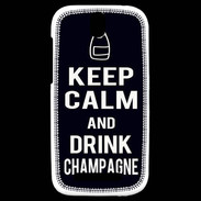 Coque HTC One SV Keep Calm Drink champagne Noir