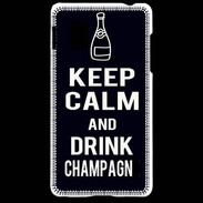 Coque LG Optimus G Keep Calm Drink champagne Noir