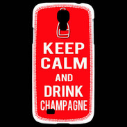 Coque Samsung Galaxy S4 Keep Calm Drink champagne Rouge