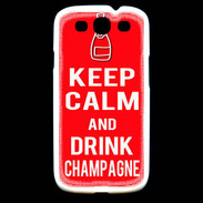 Coque Samsung Galaxy S3 Keep Calm Drink champagne Rouge