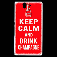 Coque Sony Xperia Z Keep Calm Drink champagne Rouge