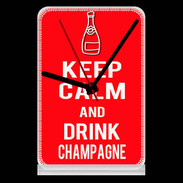 Pendule de bureau Keep Calm Drink champagne Rouge