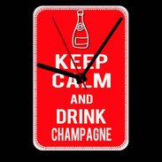 Grande pendule murale Keep Calm Drink champagne Rouge