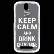 Coque HTC One SV Keep Calm Drink champagne Gris