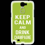 Coque Samsung Galaxy Note 2 Keep Calm Drink champagne Vert pomme