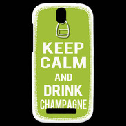 Coque HTC One SV Keep Calm Drink champagne Vert pomme