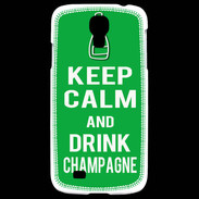 Coque Samsung Galaxy S4 Keep Calm Drink champagne Vert