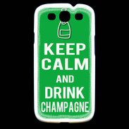 Coque Samsung Galaxy S3 Keep Calm Drink champagne Vert