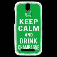 Coque HTC One SV Keep Calm Drink champagne Vert