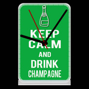 Pendule de bureau Keep Calm Drink champagne Vert