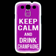 Coque Samsung Galaxy S3 Keep Calm Drink champagne Violet