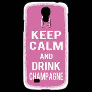 Coque Samsung Galaxy S4 Keep Calm Drink champagne Rose