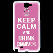 Coque Samsung Galaxy Note 2 Keep Calm Drink champagne Rose