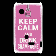 Coque Sony Xperia Typo Keep Calm Drink champagne Rose