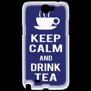 Coque Samsung Galaxy Note 2 Keep Calm Drink Tea Bleu
