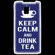 Coque LG P990 Keep Calm Drink Tea Bleu
