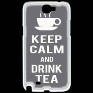 Coque Samsung Galaxy Note 2 Keep Calm Drink Tea Gris