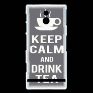 Coque Sony Xperia P Keep Calm Drink Tea Gris