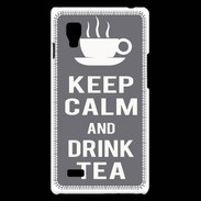 Coque LG Optimus L9 Keep Calm Drink Tea Gris